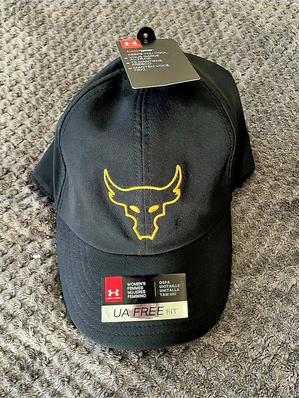 Under Armour Project Rock cap Black & Yellow NWT
